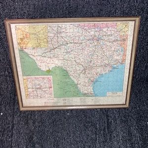 Vintage TEXAS Framed Puzzle | Lonestar State | 1980s Puzzle